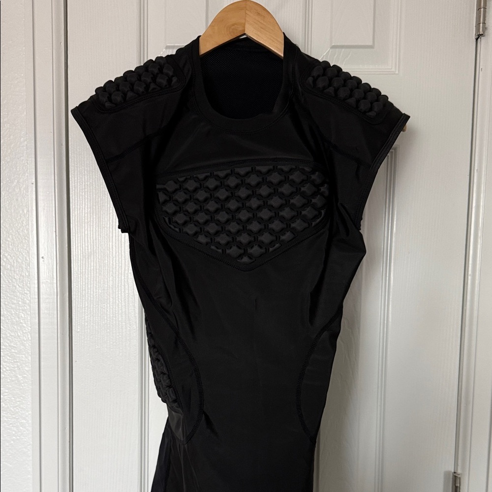 TUOYR Football Padded Compression Shirt Chest Rib Protector Black NWT